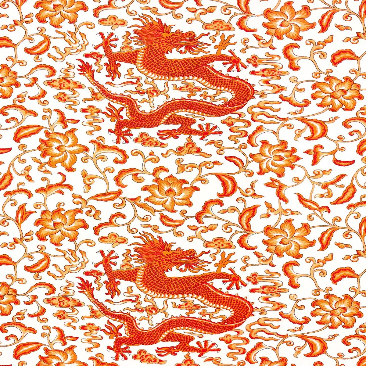 chi-en-dragon-linen-print-persimmon-fabric Chi’En Dragon Linen Print Persimmon Fabric