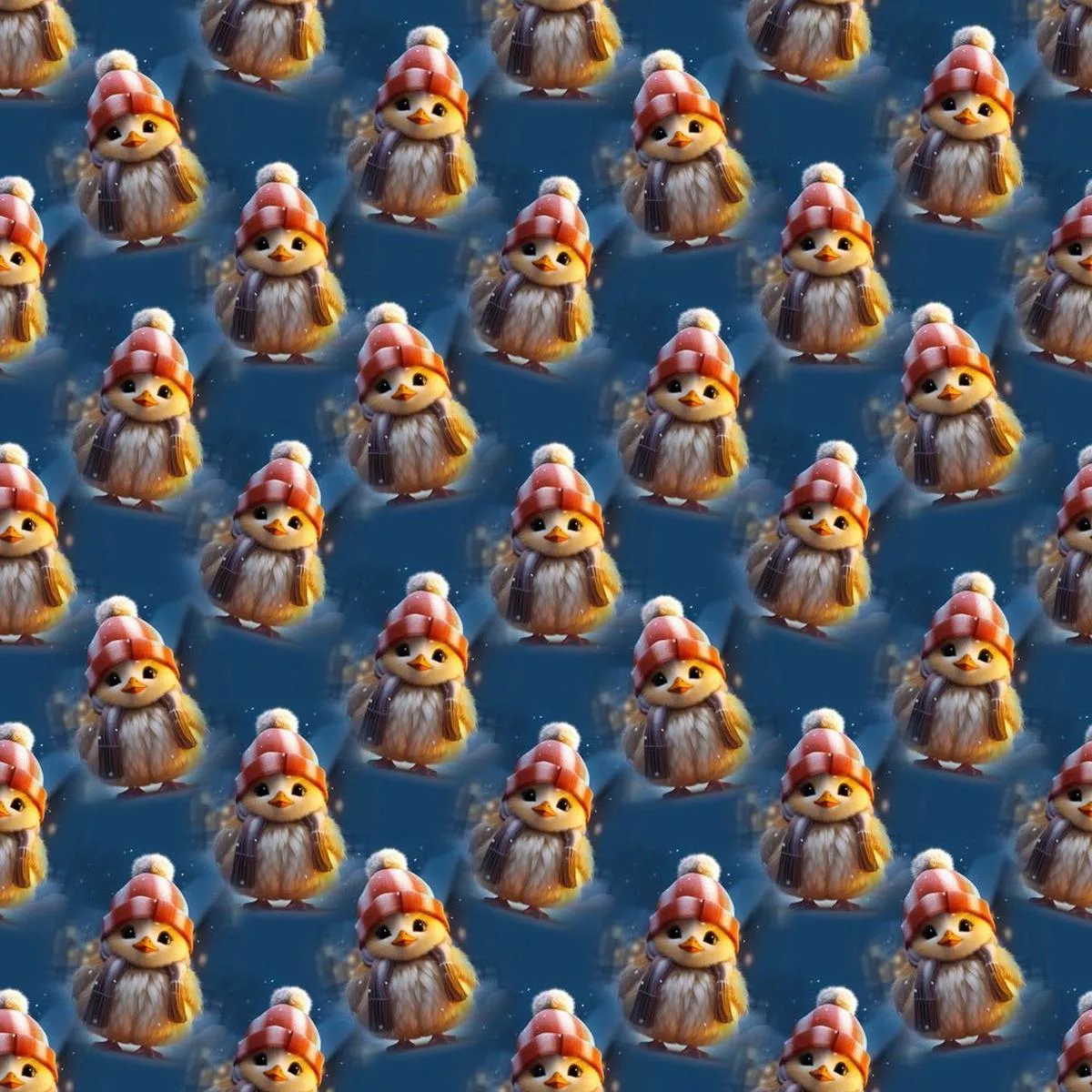 chicks-in-winter-fabric Chicks In Winter Fabric