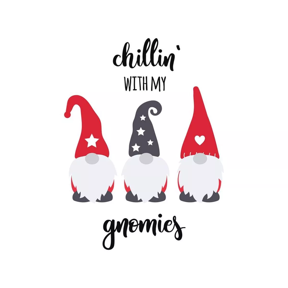 Chillin’ With My Gnomies Fabric Panel – White