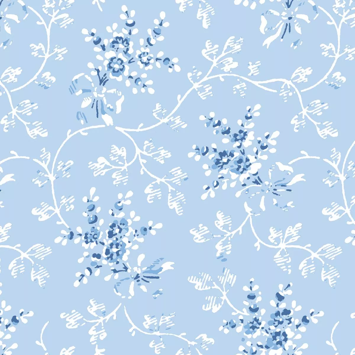 chinoiserie-garden-on-blue-fabric Chinoiserie Garden on Blue Fabric