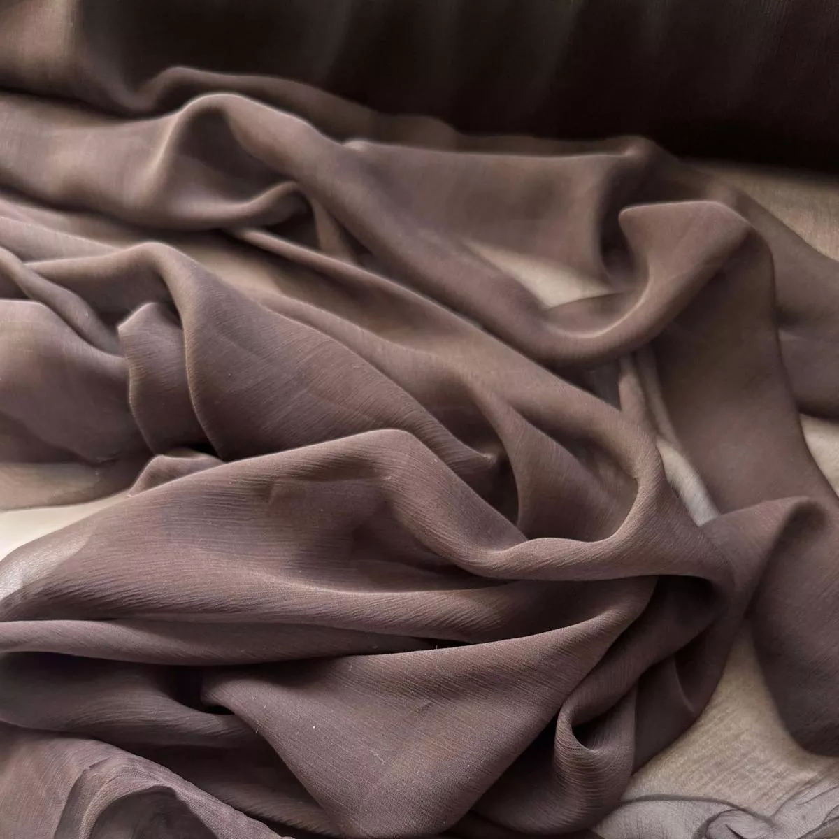 Chocolate Brown – 5mm Crinkle Silk Chiffon Fabric
