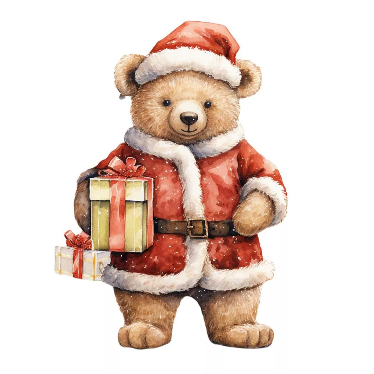 christmas-animals-teddy-bear-1-fabric-panel Christmas Animals Teddy Bear #1 Fabric Panel