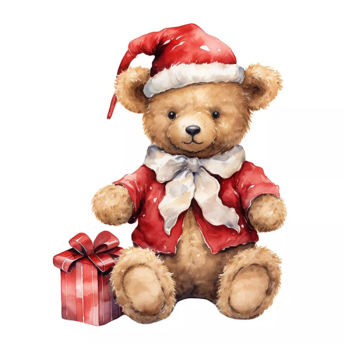 christmas-animals-teddy-bear-2-fabric-panel Christmas Animals Teddy Bear #2 Fabric Panel