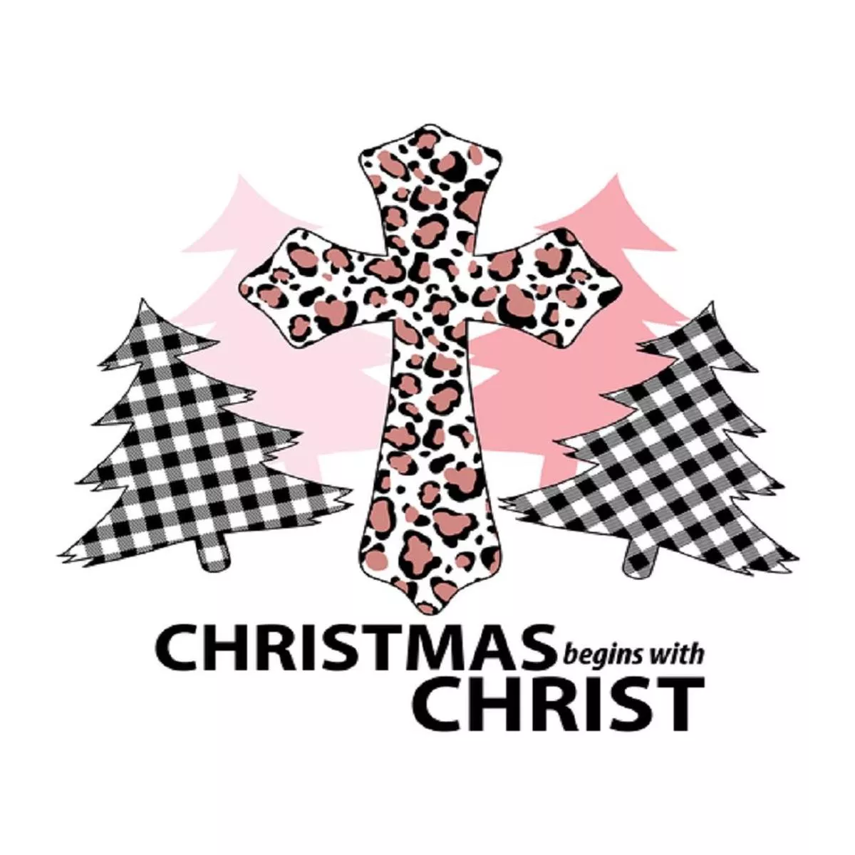Christmas Begins With Christ Fabric Panel – White