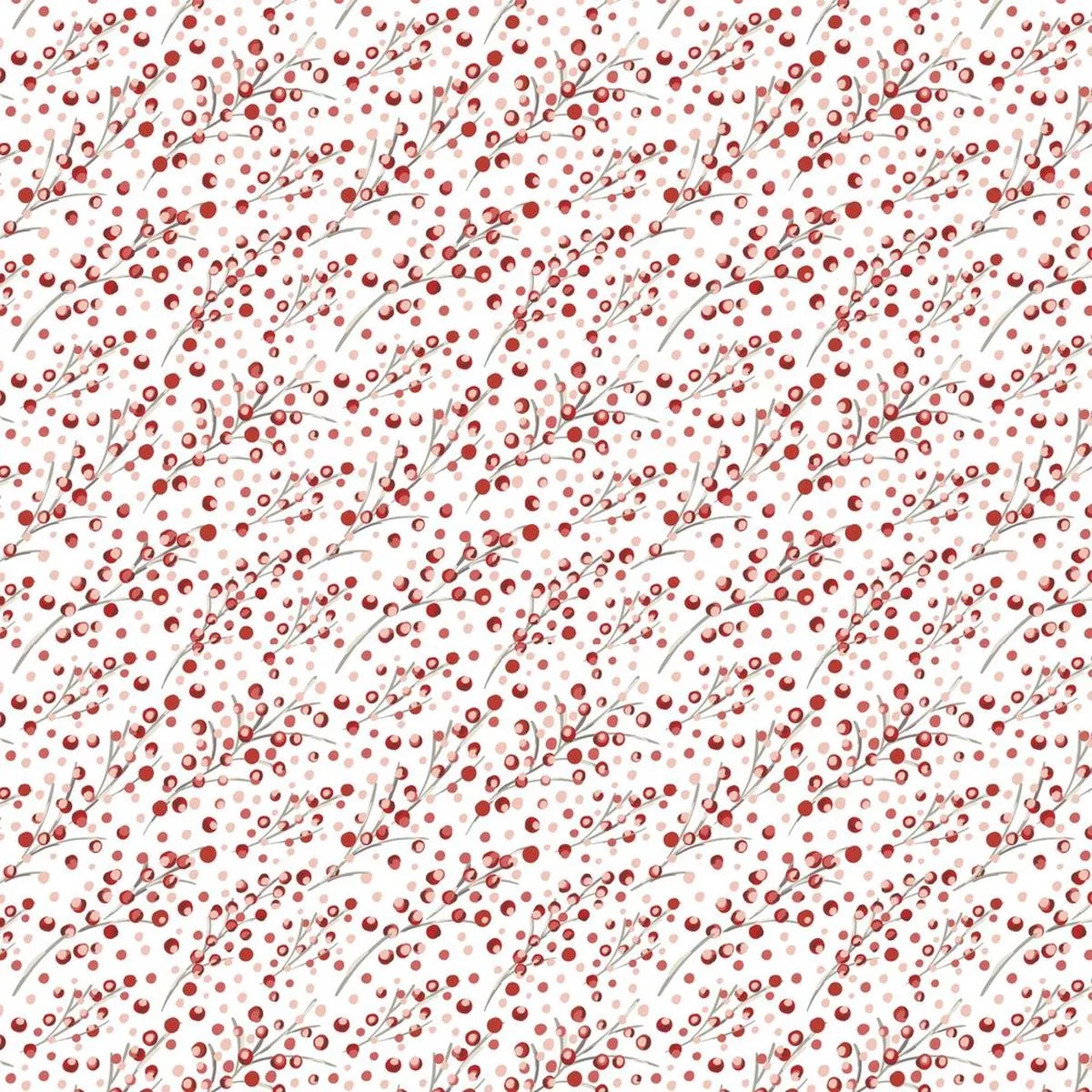 Christmas Berries Fabric – Red