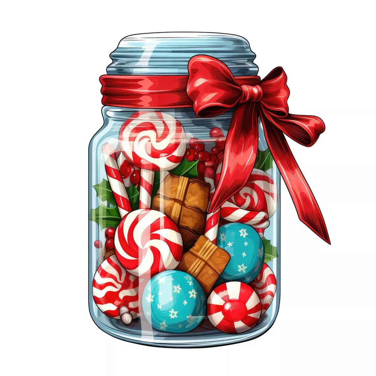 christmas-candy-jar-12-fabric-panel Christmas Candy Jar #12 Fabric Panel