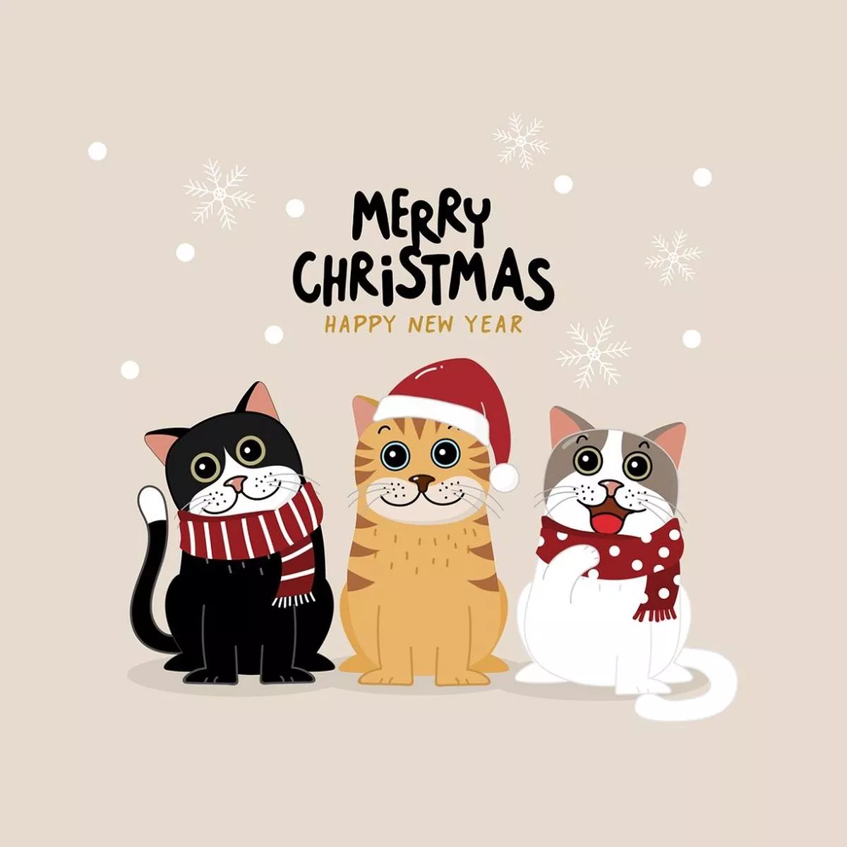 christmas-cats-fabric-panel-multi Christmas Cats Fabric Panel – Multi