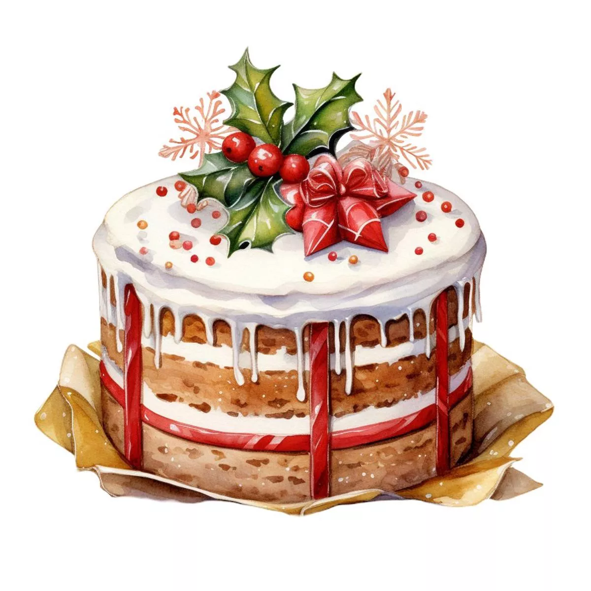christmas-desserts-cake-1-fabric-panel Christmas Desserts Cake #1 Fabric Panel