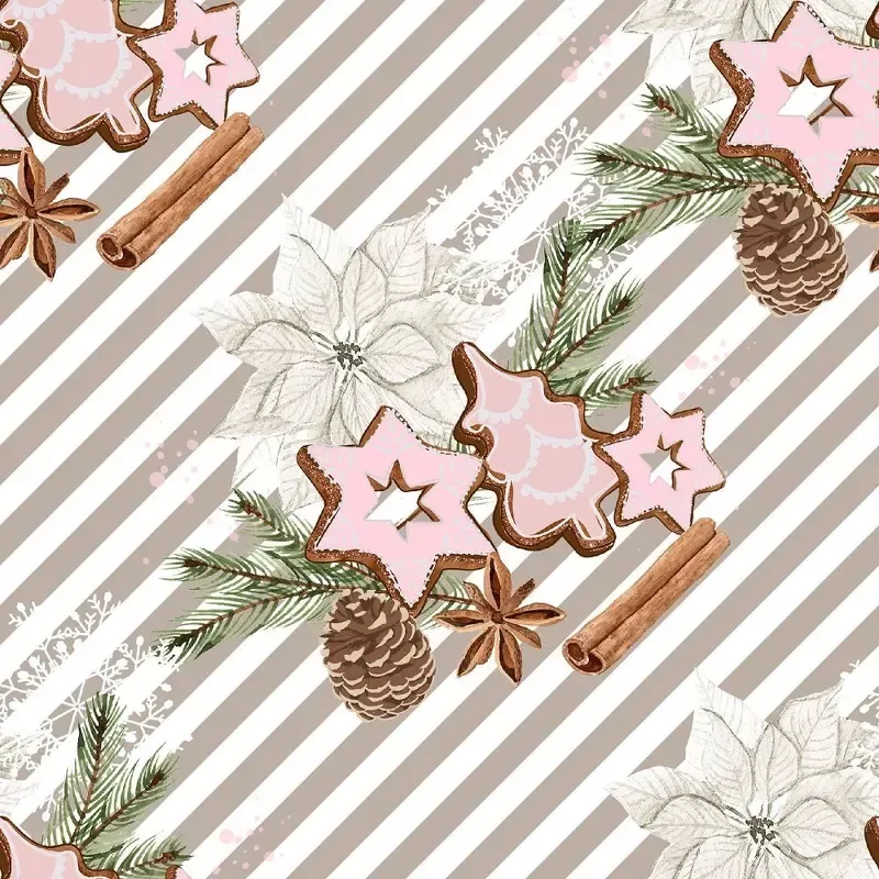 christmas-elements-on-diagonal-stripes-fabric-gray Christmas Elements on Diagonal Stripes Fabric – Gray