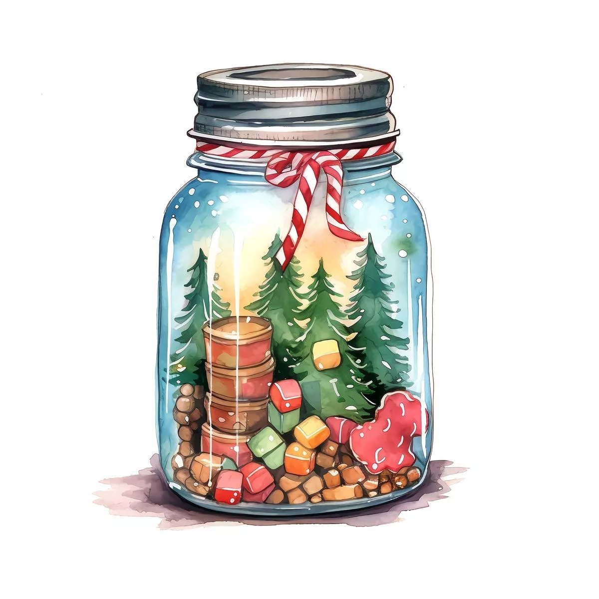 christmas-eve-scene-jar-1-fabric-panel Christmas Eve Scene Jar 1 Fabric Panel