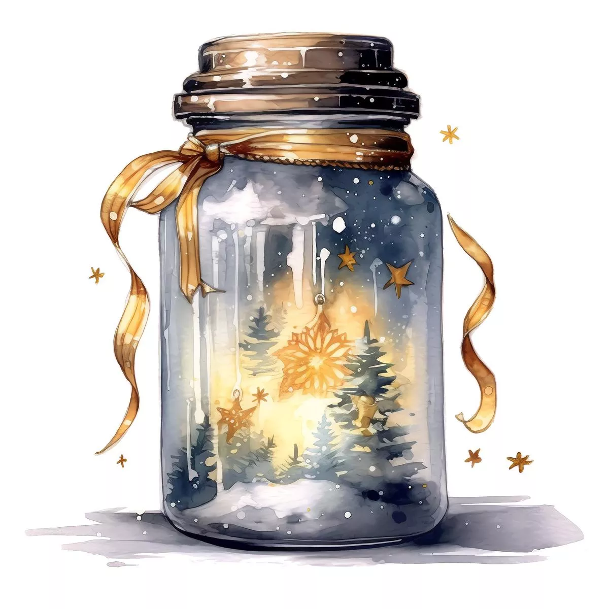 christmas-eve-scene-jar-8-fabric-panel Christmas Eve Scene Jar #8 Fabric Panel