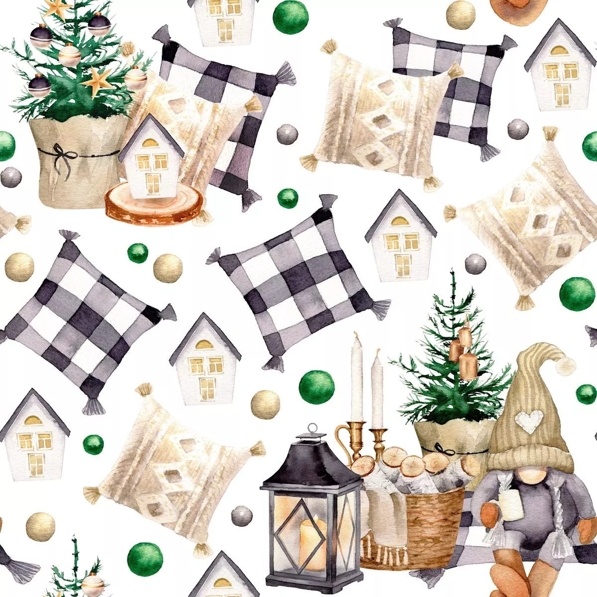 christmas-farmhouse-gnome-pattern-2-fabric Christmas Farmhouse Gnome Pattern #2 Fabric