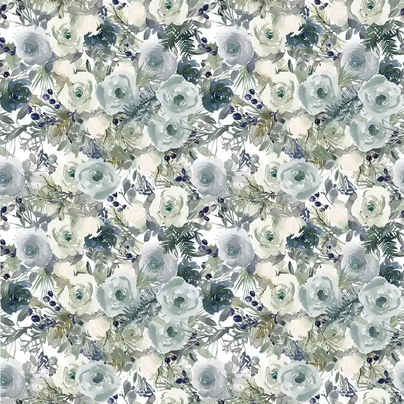 Christmas Floral Pattern #6 Fabric