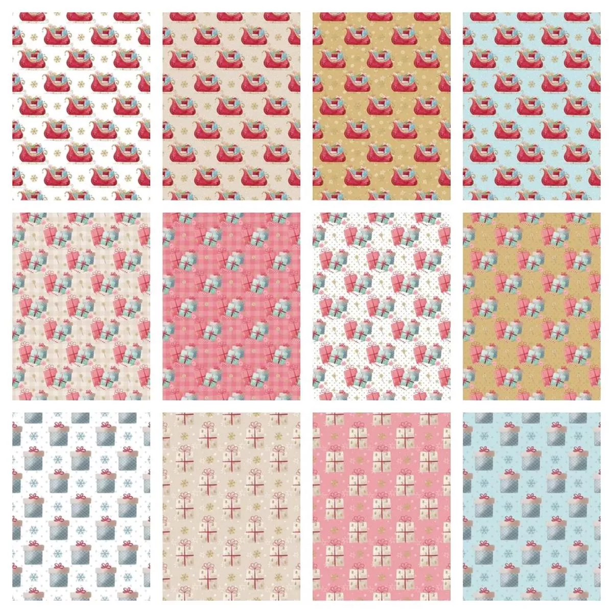 christmas-gifts-fabric-collection-1-2-yard-bundle Christmas Gifts Fabric Collection – 1/2 Yard Bundle