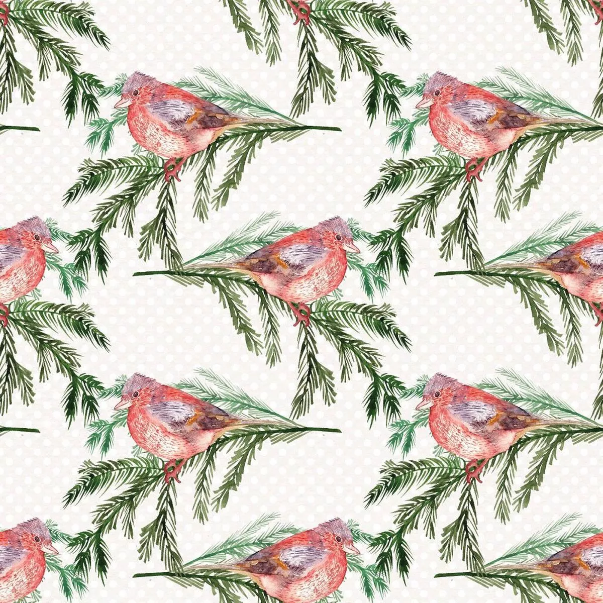 christmas-joy-birds-fabric Christmas Joy Birds Fabric