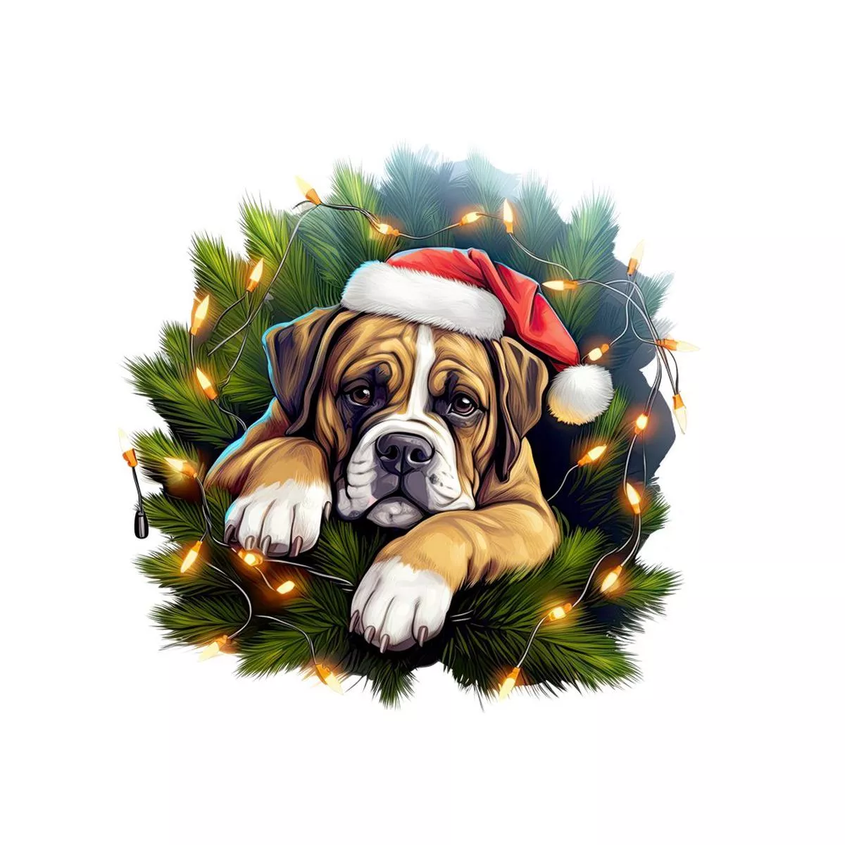 christmas-lazy-boxer-fabric-panel Christmas Lazy Boxer Fabric Panel