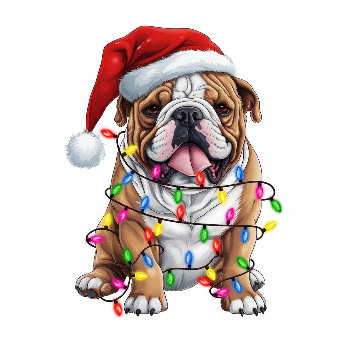 christmas-lights-bulldog-fabric-panel Christmas Lights & Bulldog Fabric Panel