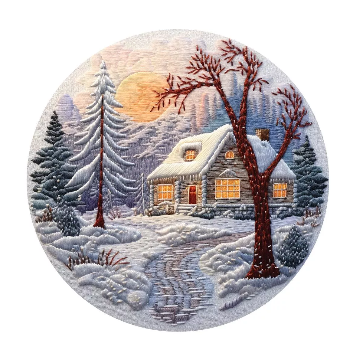 christmas-ornaments-house-4-fabric-panel Christmas Ornaments House #4 Fabric Panel