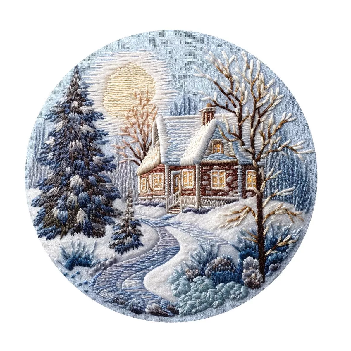 christmas-ornaments-house-5-fabric-panel Christmas Ornaments House #5 Fabric Panel