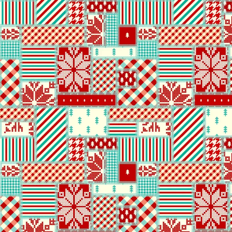 christmas-patchwork-fabric-variation-3 Christmas Patchwork Fabric – Variation 3
