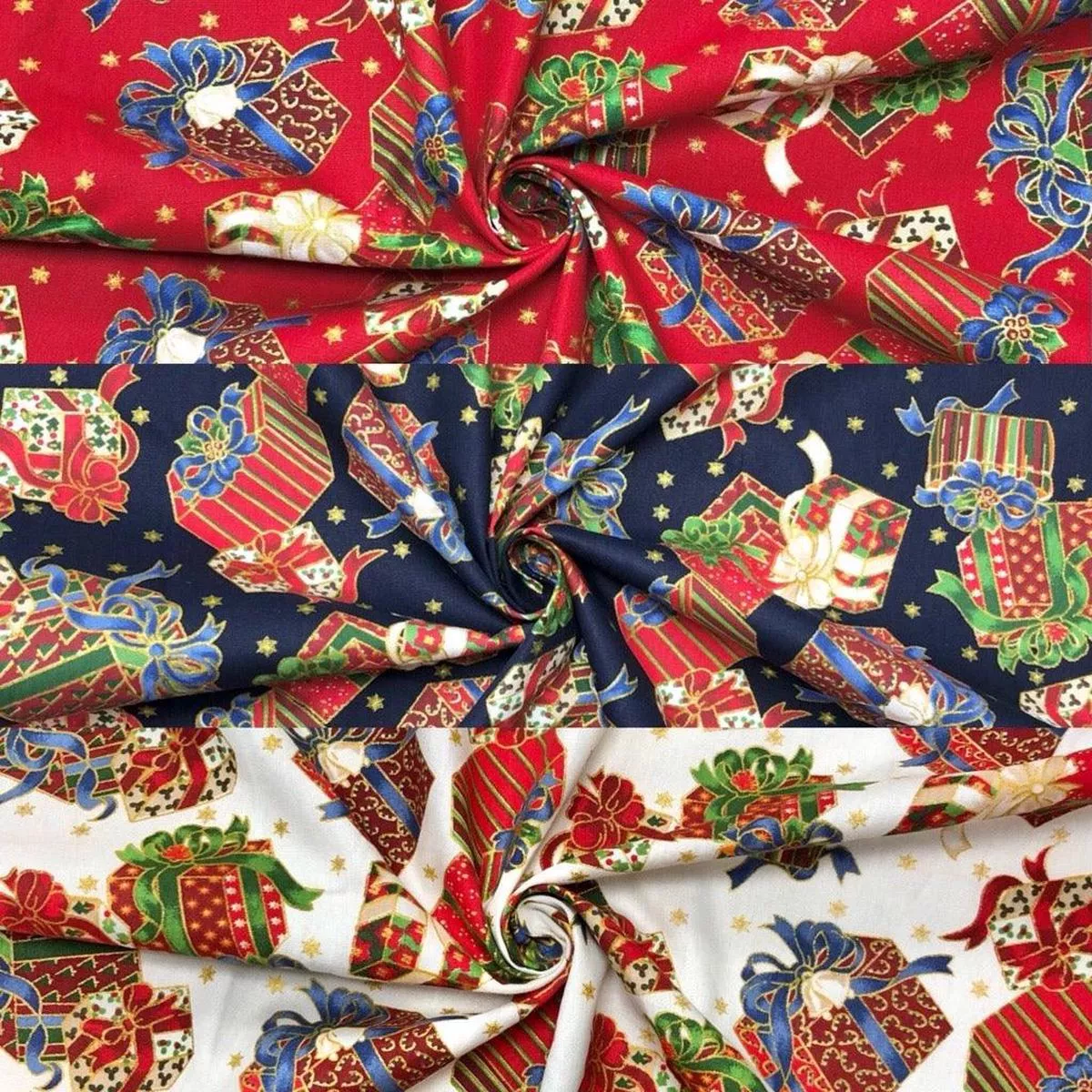 christmas-presents-cotton-fabric Christmas Presents Cotton Fabric