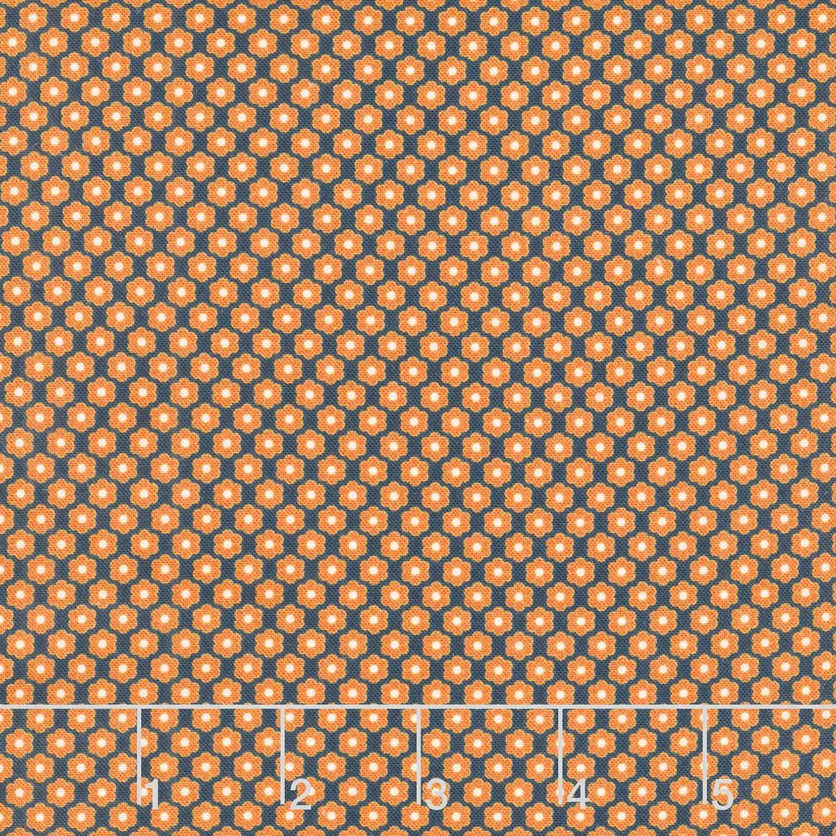 Circa – Sharp Cheddar Little Daisy Indigo Yardage
