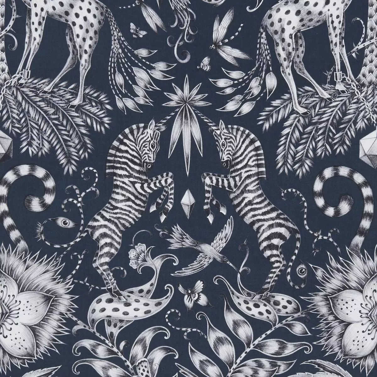 Clarke & Clarke Kruger Navy Fabric