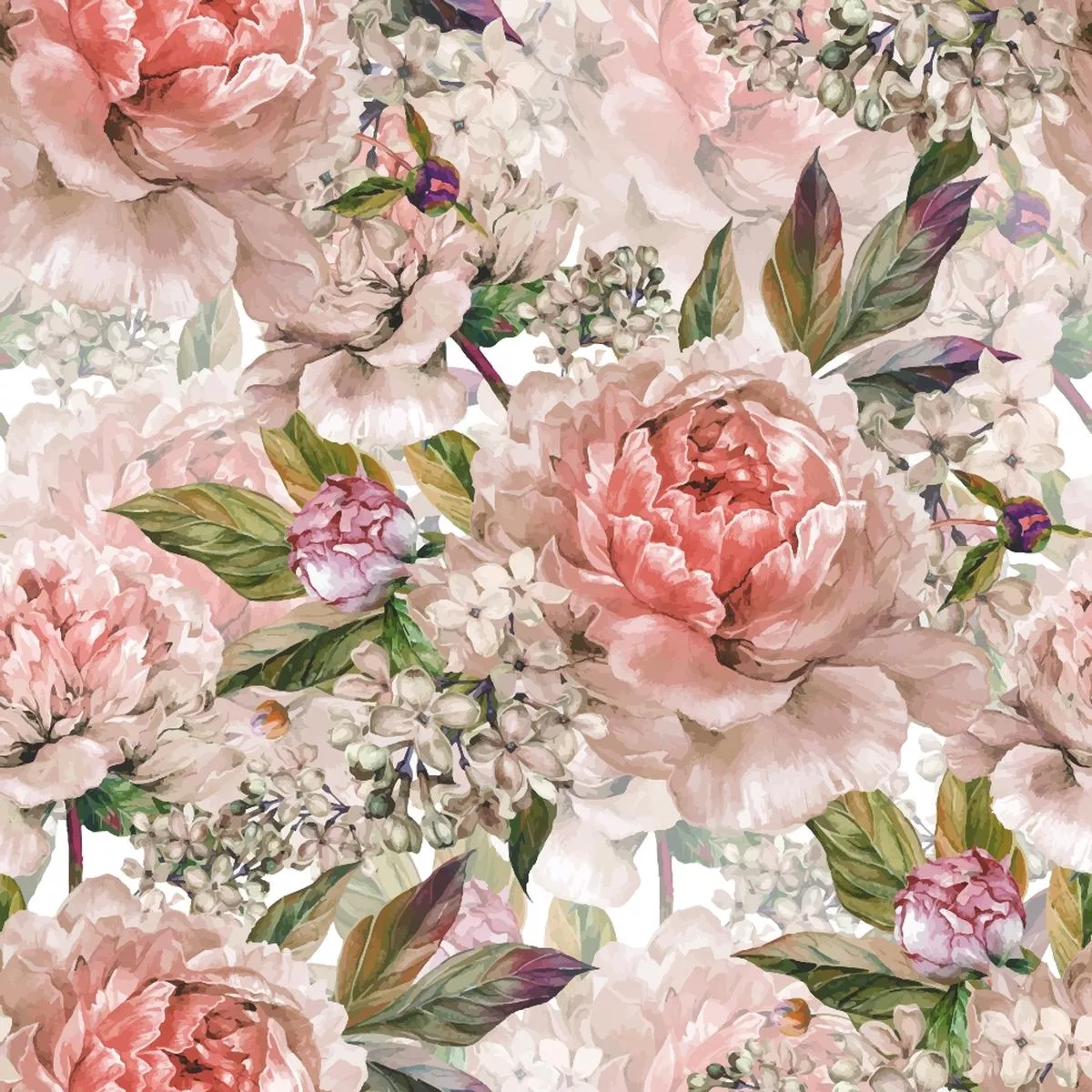 Classic Floral Pattern 1 Quilting Cotton Fabric