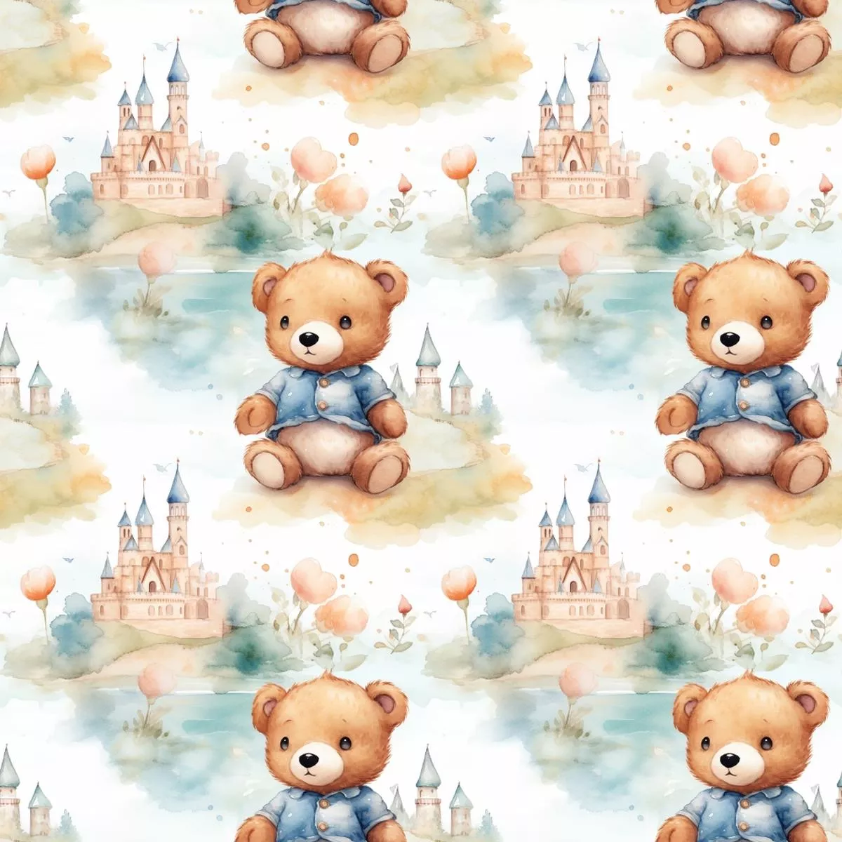 Classic Teddy Bear Pattern 9 Quilting Cotton Fabric
