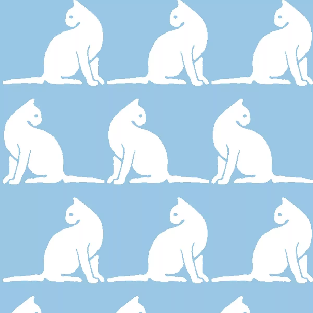cleo-cats-on-sky-blue-fabric Cleo Cats on Sky Blue Fabric