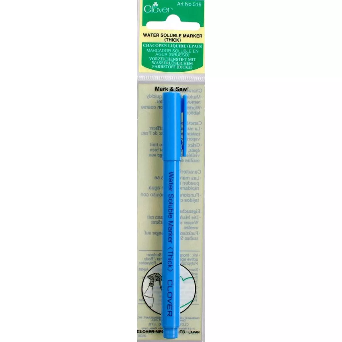 Clover Blue Water-Soluble Marking Pen (Thick) CL516