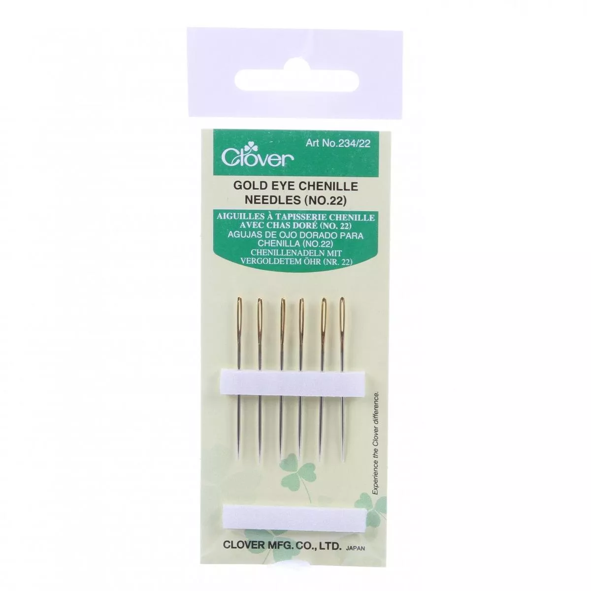 Clover Gold Eye Chenille Needles Size 22 6ct