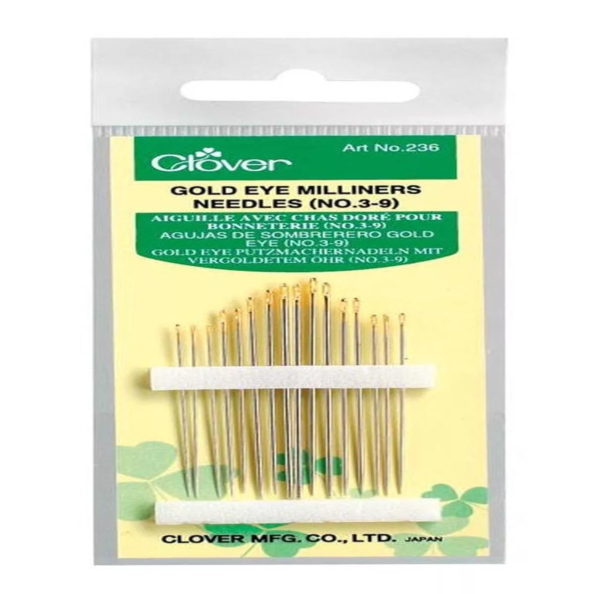clover-gold-eye-milliners-needles-cl236 Clover Gold Eye Milliners Needles CL236