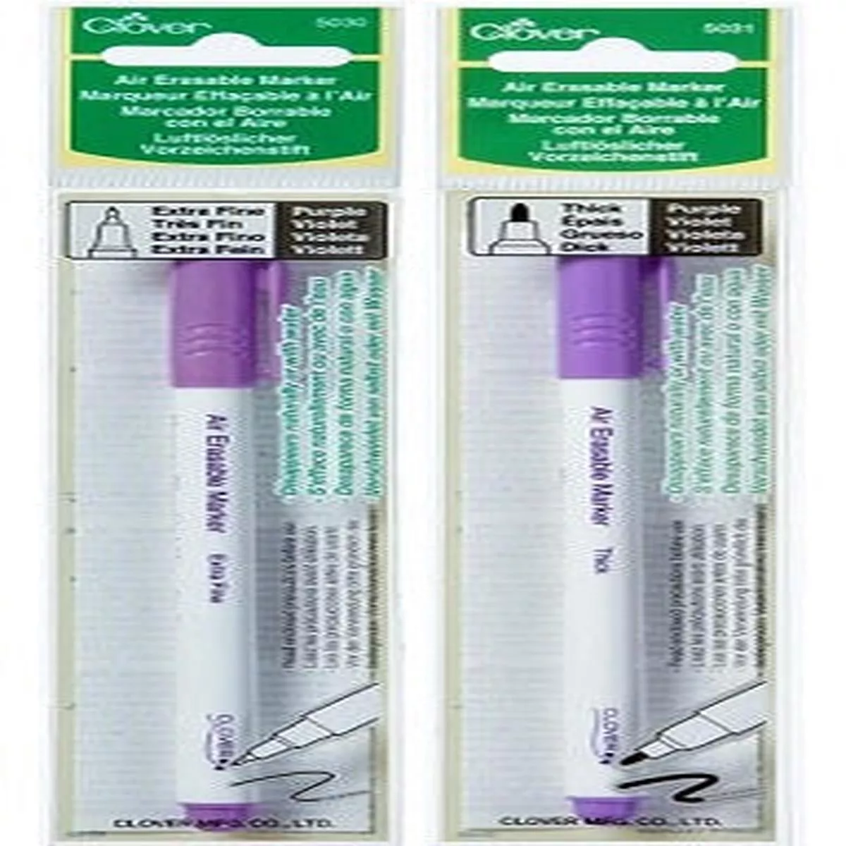 Clover Purple Air-Erasable Marker Pen (Assorted Sizes)