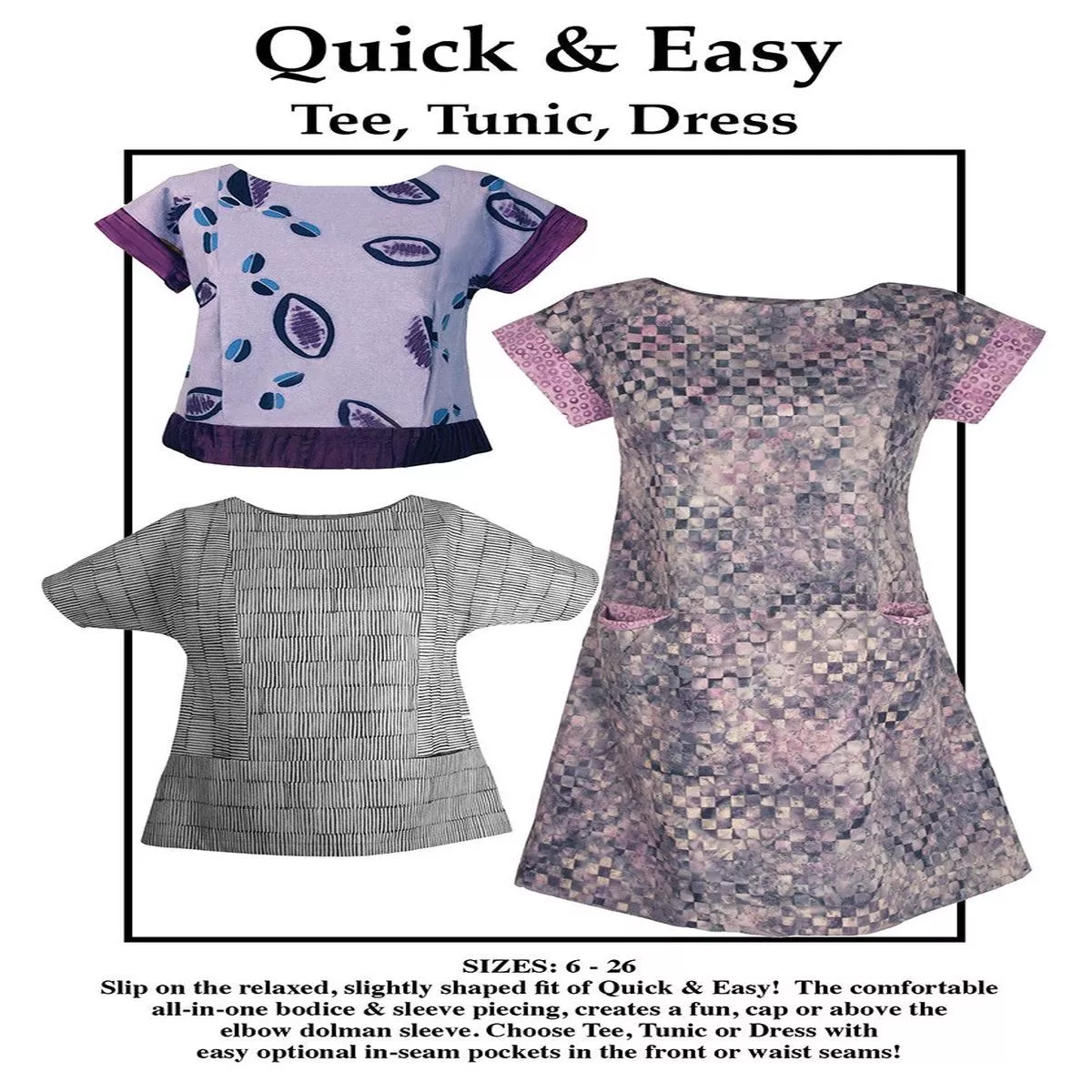 CNT Pattern Co. Quick & Easy Tee Tunic Dress Pattern CNT2801