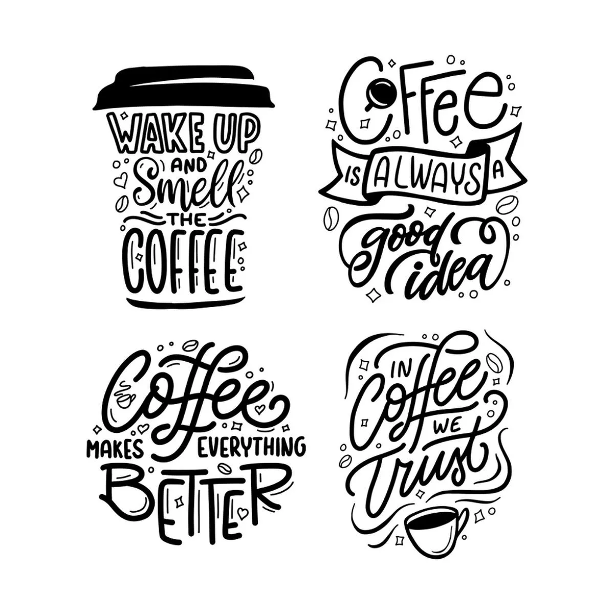 coffee-quotes-fabric-panel-black Coffee Quotes Fabric Panel – Black