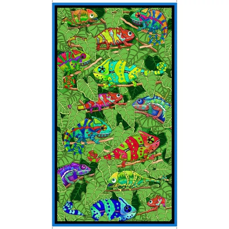 color-me-chameleon-panel-by-quilting-treasures Color Me Chameleon Panel by Quilting Treasures