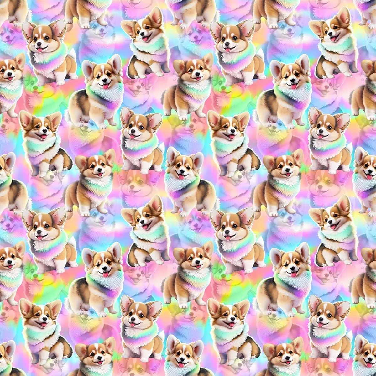 colorful-corgi-fabric Colorful Corgi Fabric