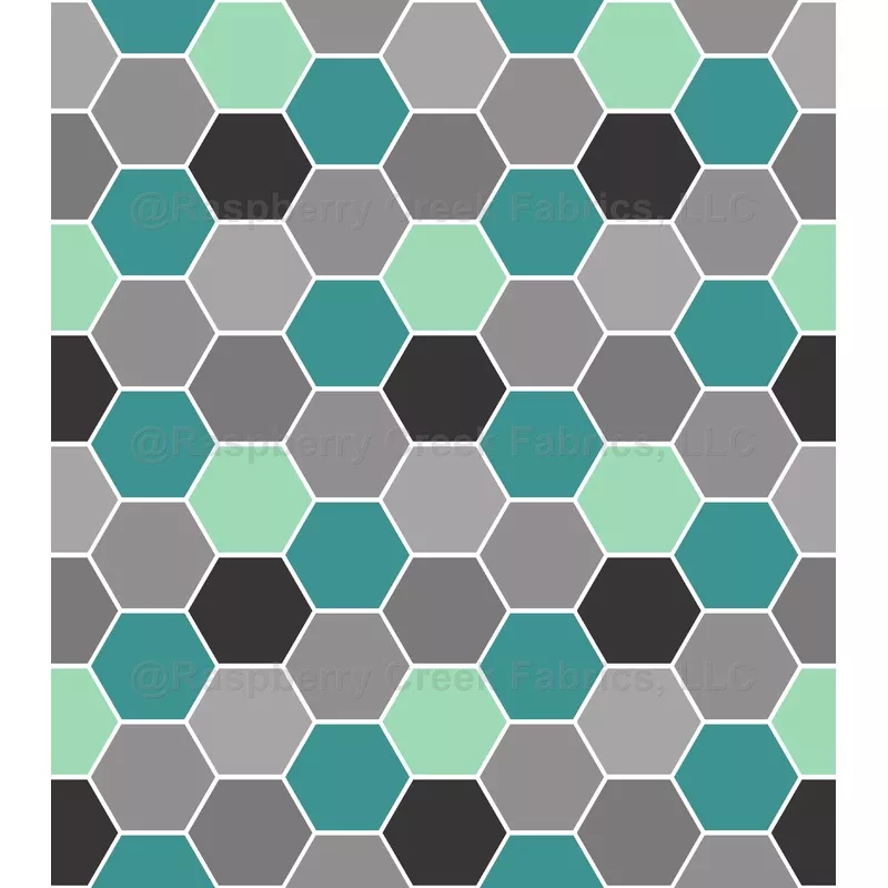 Colorful Honeycomb Pattern, Bee Comb, Hexagon, Green, Gray