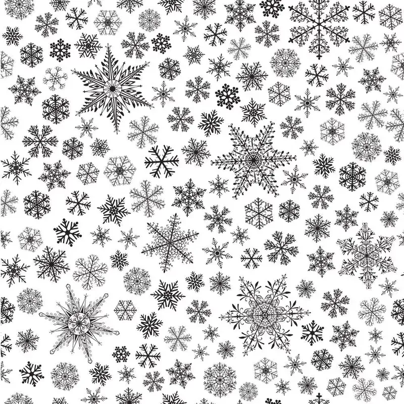 complex-snowflakes-2-fabric-black-white Complex Snowflakes #2 Fabric – Black/White