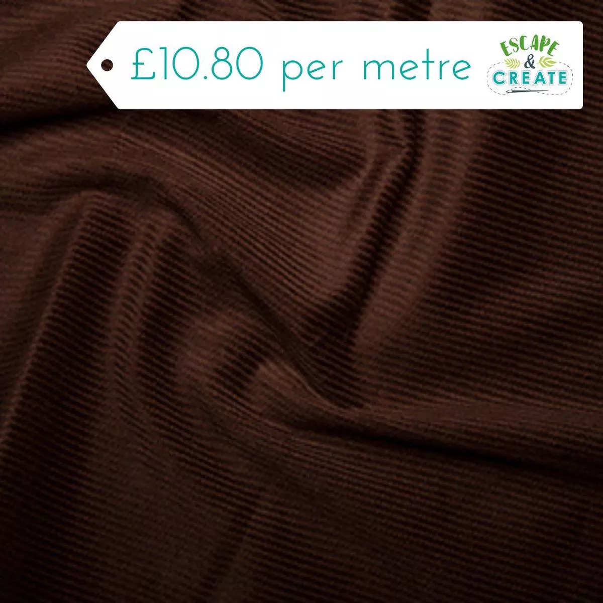 Cord (Cotton 8 Wale) in Plain Brown