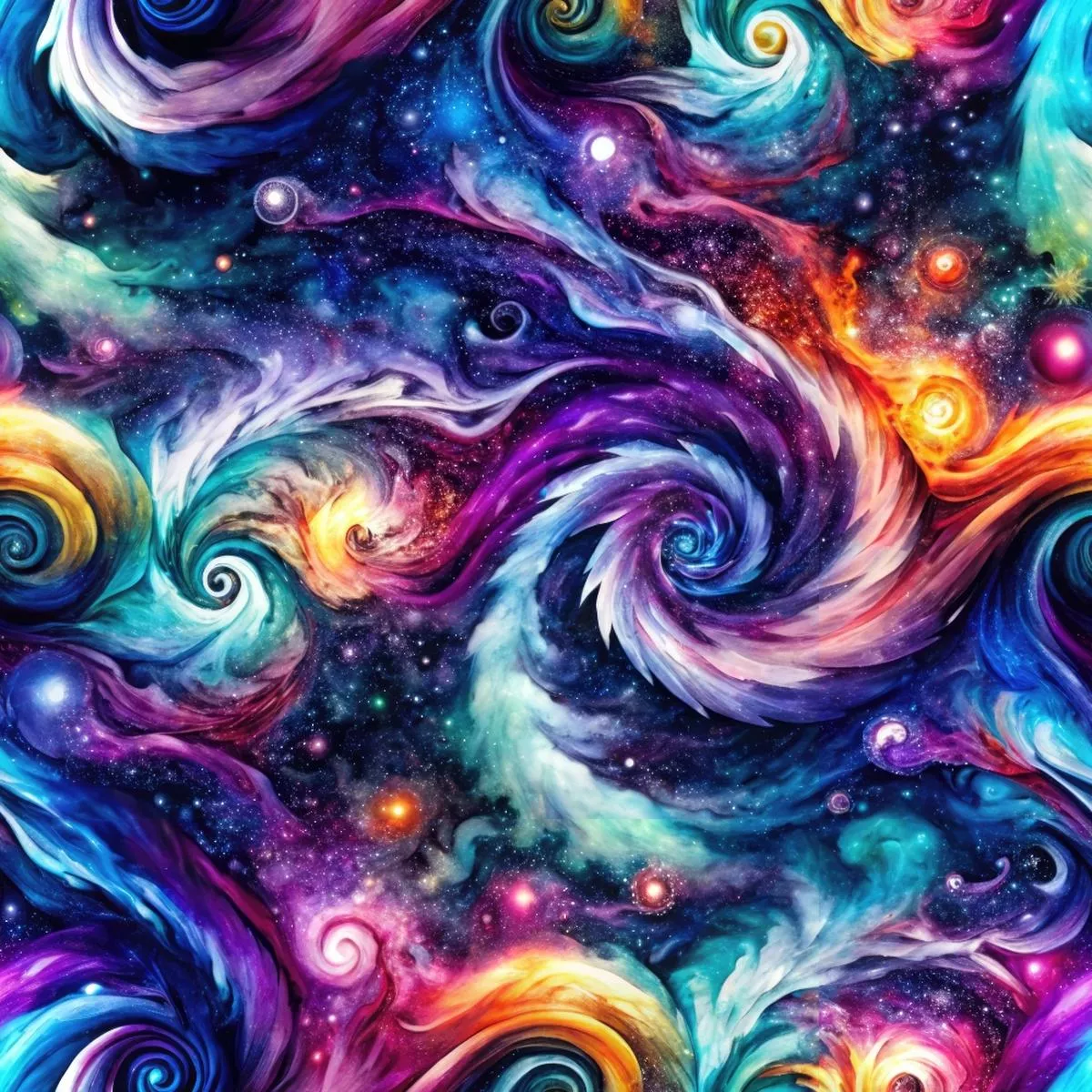 Cosmic Swirls Pattern 9 Quilting Cotton Fabric