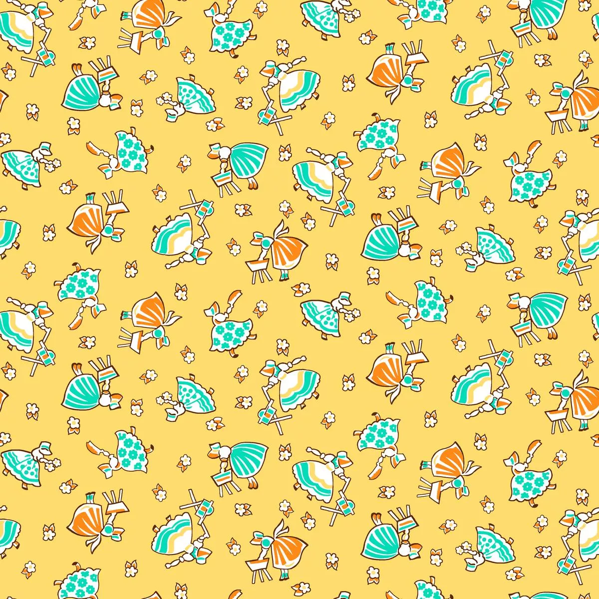 cottage-charm-golden-sunbonnet-fabric Cottage Charm – Golden Sunbonnet Fabric