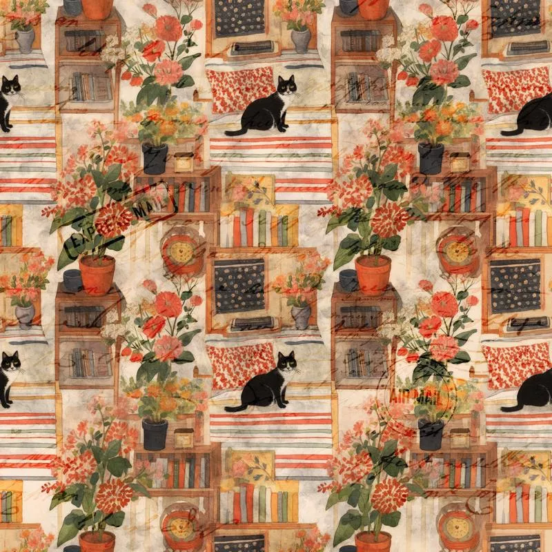 Cottagecore Scrapbook Pattern 4 Quilting Cotton Fabric