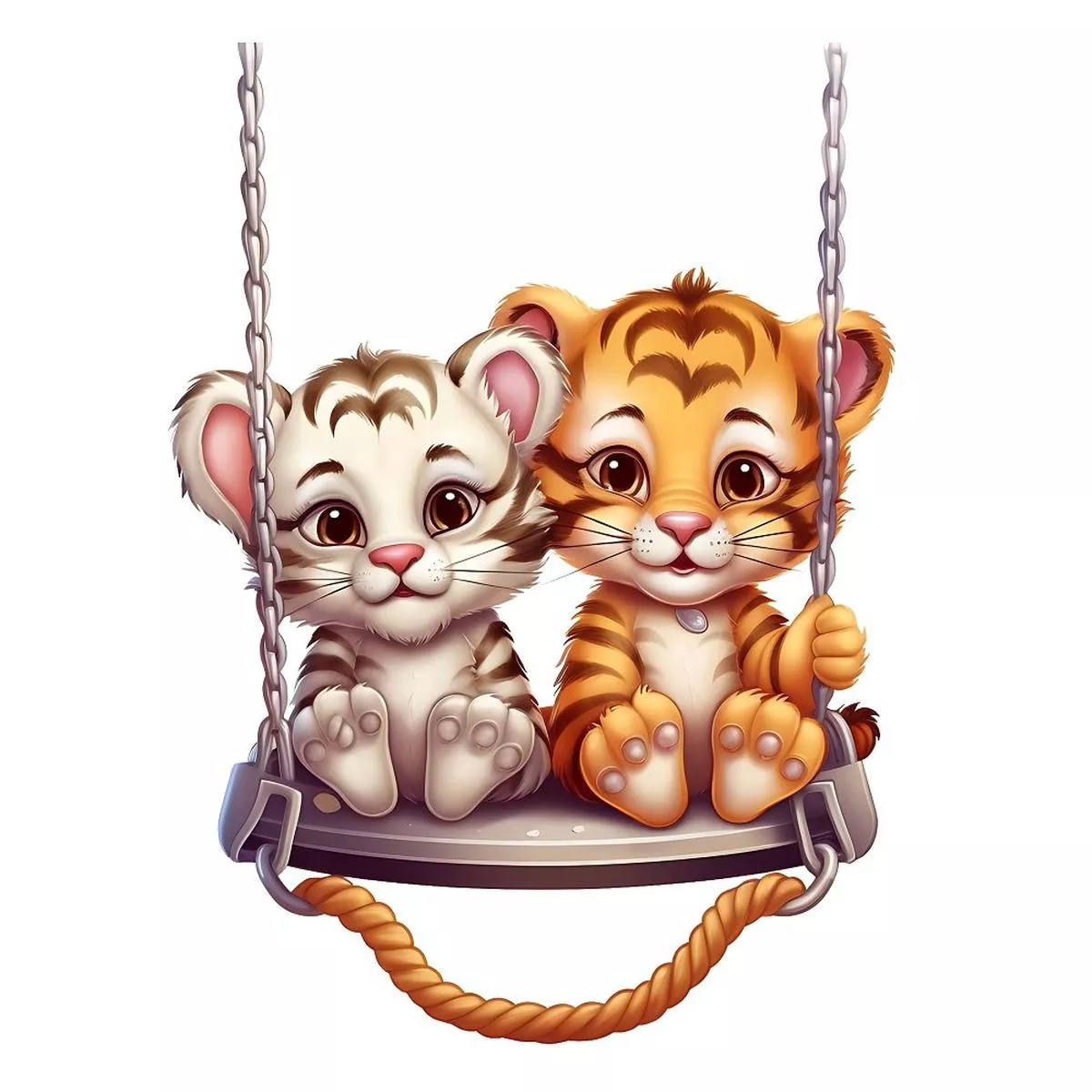 Coupled Baby Animals #6 Fabric Panel