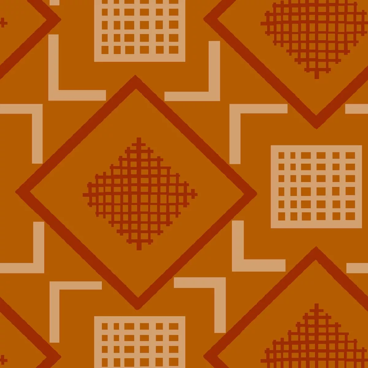 court-sport-geo-on-burnt-orange-fabric Court Sport Geo on Burnt Orange Fabric