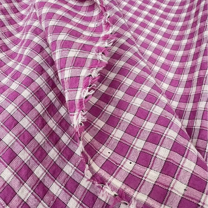 cousette-magenta-check-cotton-fabric Cousette – Magenta Check Cotton Fabric