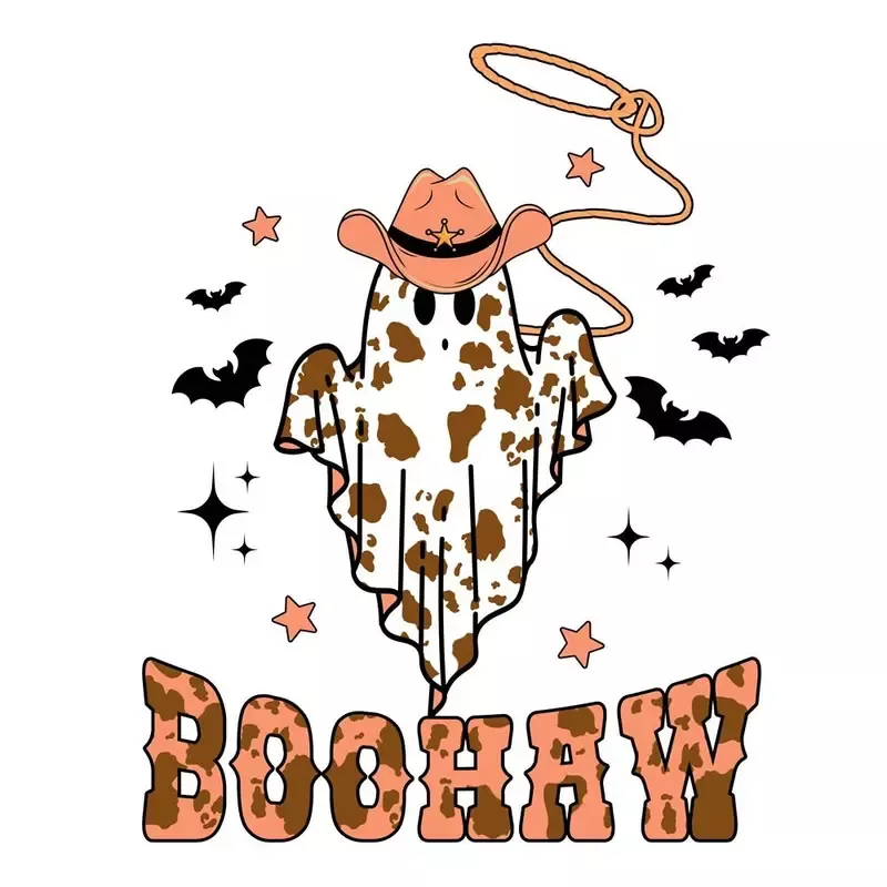 Cow Print Sheriff Ghosty Fabric Panel