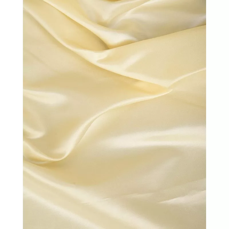 Cream Banarasi Solid Satin Viscose Silk Unisex Fabric