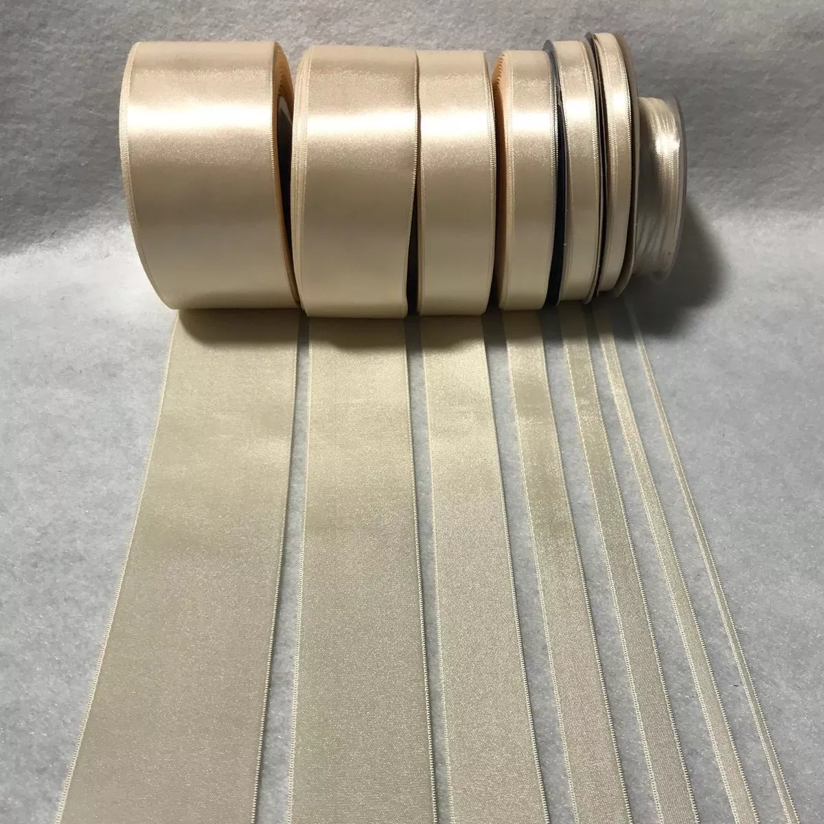 Cream Double Sided Satin Ribbon – Made in France